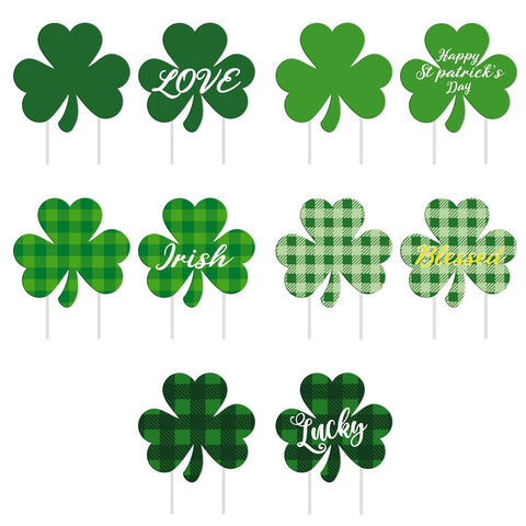Subacy shamrock yard sign for outdoor St. Patrick's Day decor.