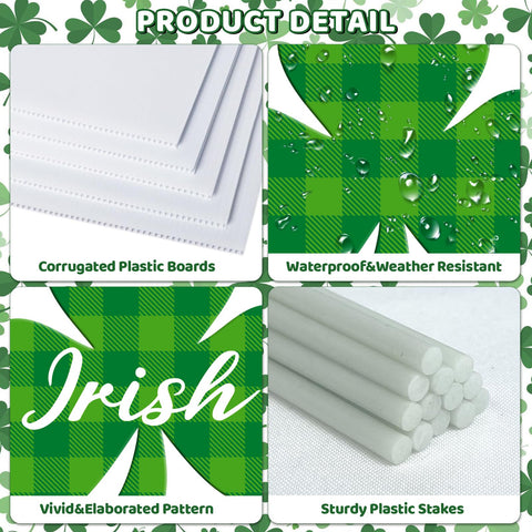 Subacy decorative shamrock signs for front yard display.