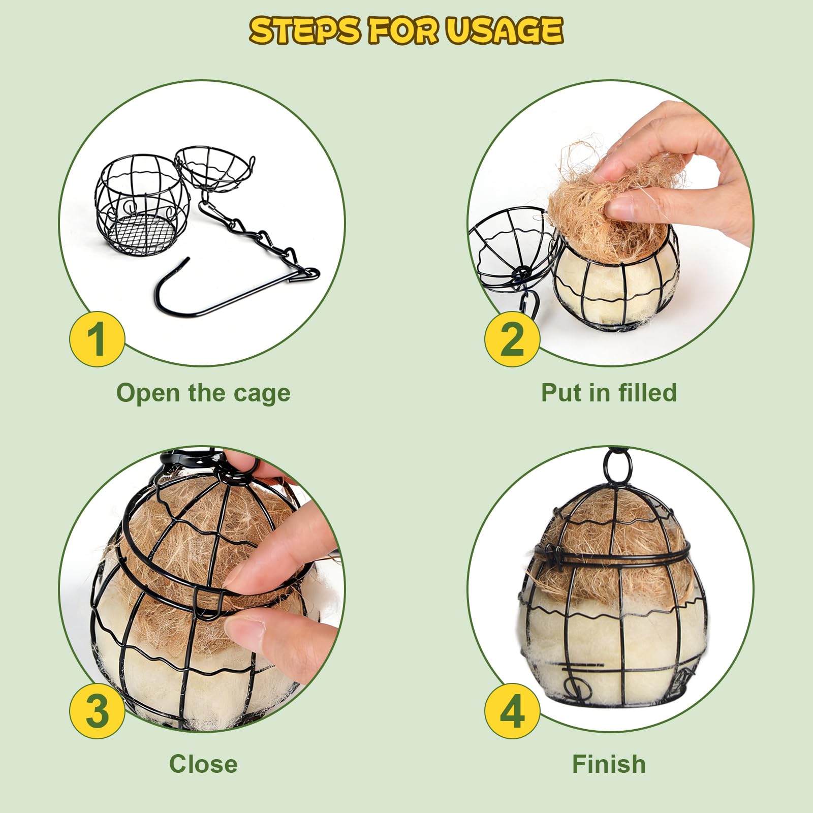 SucculentLovers nesting material bag includes cotton and jute for birds nests