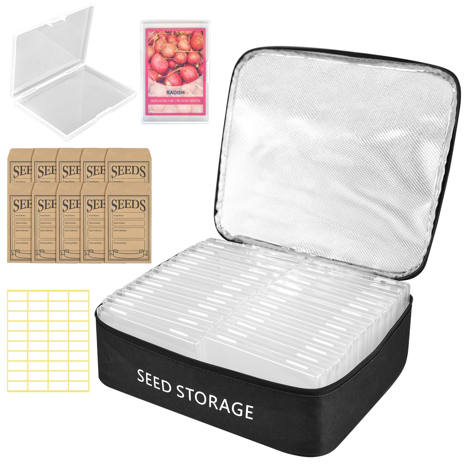 succulentlovers seed-storage organizer with double zipper keeps seeds organized and protected