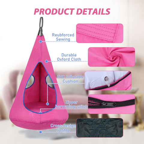 SUCHDECO detachable nest swing tent provides a private corner for reading.