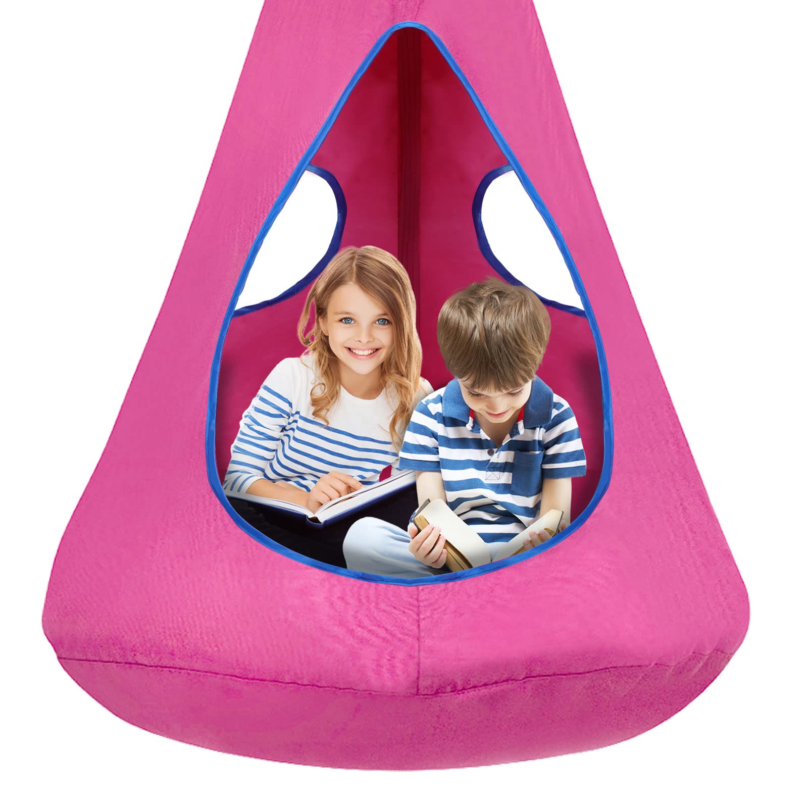 SUCHDECO Kids Nest Swing Seat demonstrates sturdy, secure seating for imaginative play.