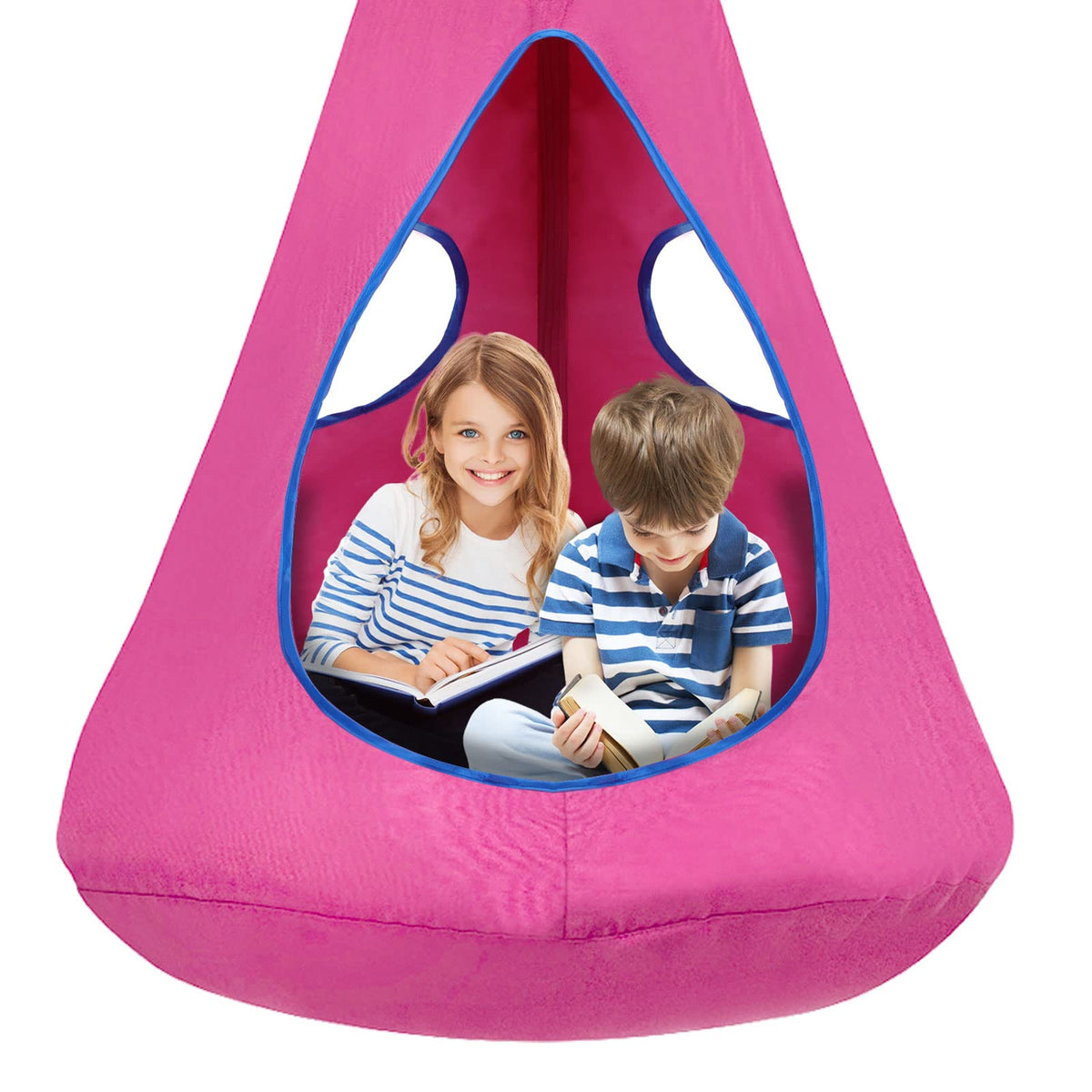SUCHDECO Kids Nest Swing Seat demonstrates sturdy, secure seating for imaginative play.
