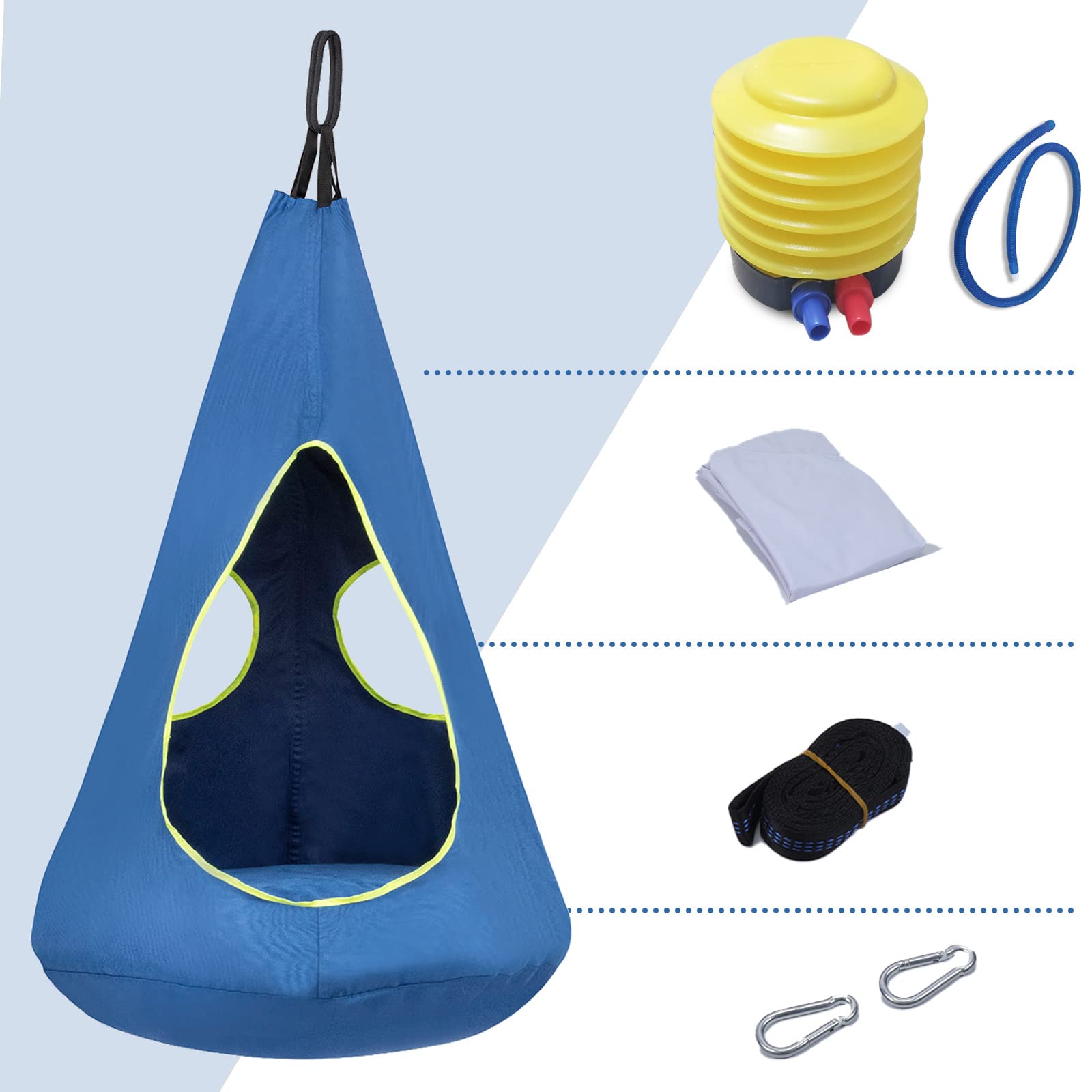 SUCHDECO Kids swing chair in use, indoor/outdoor versatility