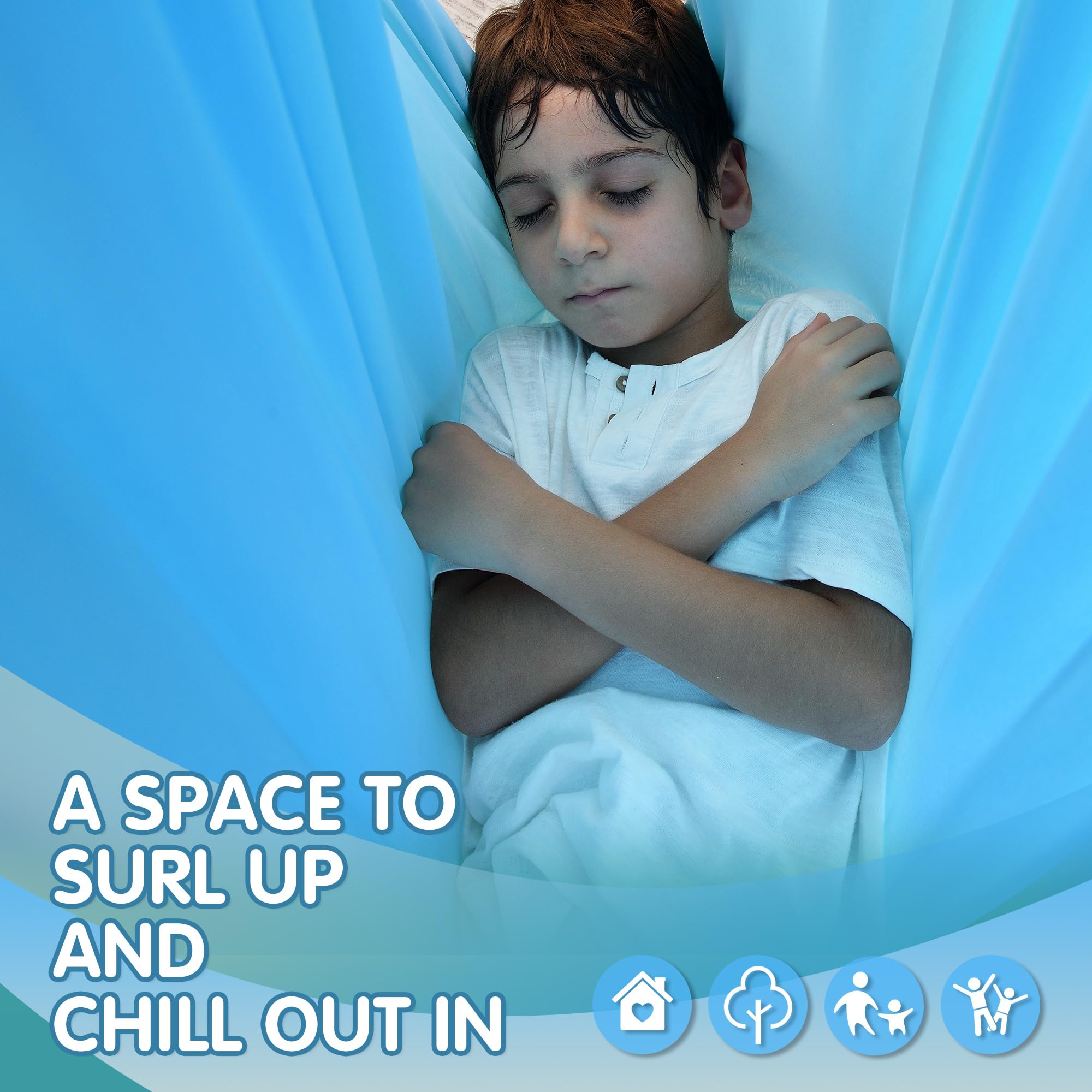 Suchdeco sensory swing adult-play emphasizes inclusive fun for all ages and shared comfort.