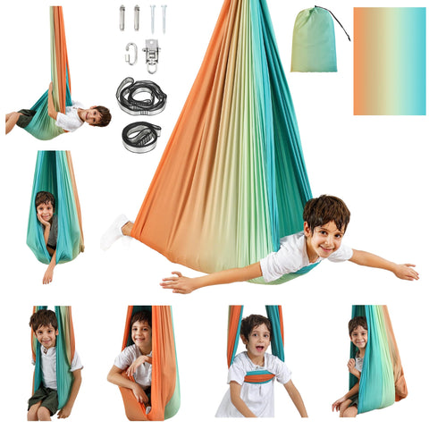Suchdeco Sensory Swing cocoon design offers hug-like security for kids.
