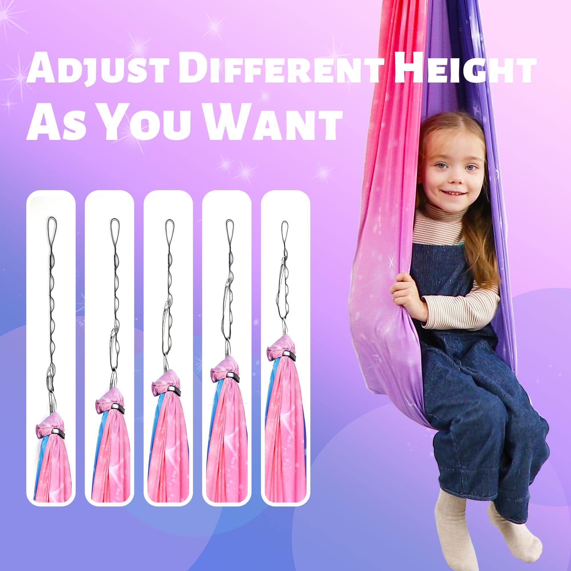 Suchdeco cuddle-design swing provides a secure hug-like feel during play.