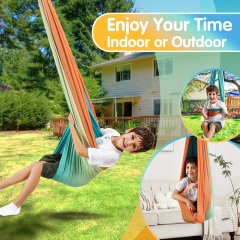 Suchdeco Sensory Swing double-layer fabric delivers durable, easy-to-clean comfort.