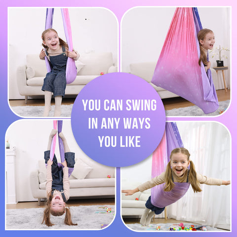 Suchdeco double-layer fabric swing highlights durability, softness, and easy maintenance.