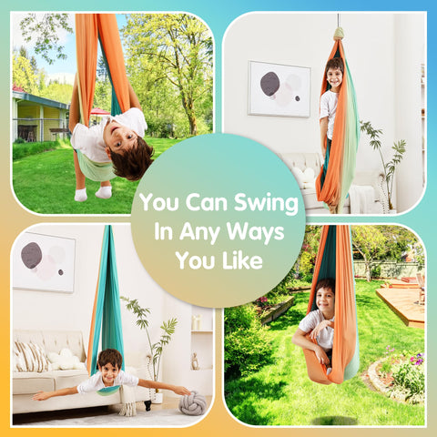 Suchdeco Sensory Swing can be installed indoors or outdoors for flexible use.
