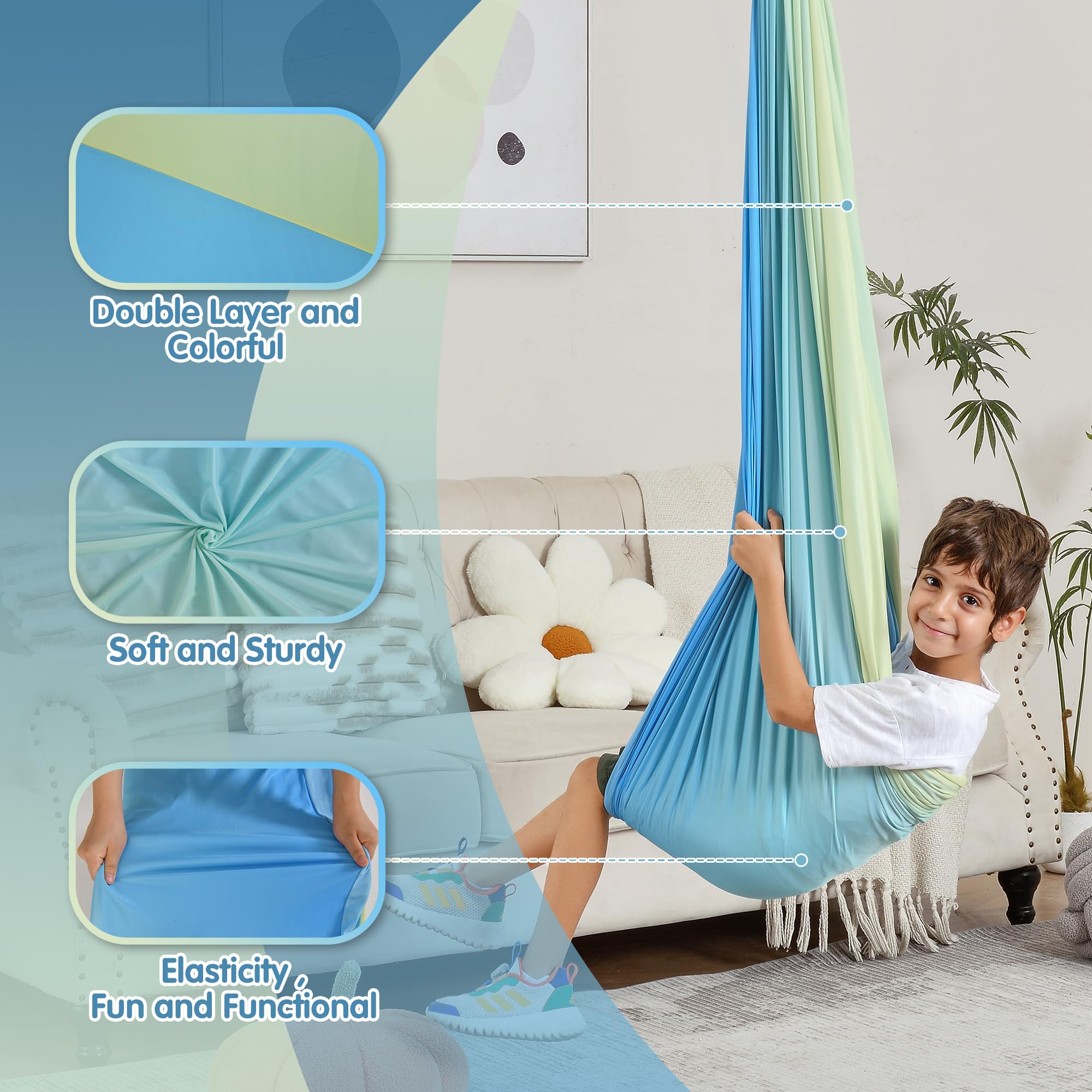Suchdeco sensory swing-installation-kit ensures complete hardware and guidance for safe setup.
