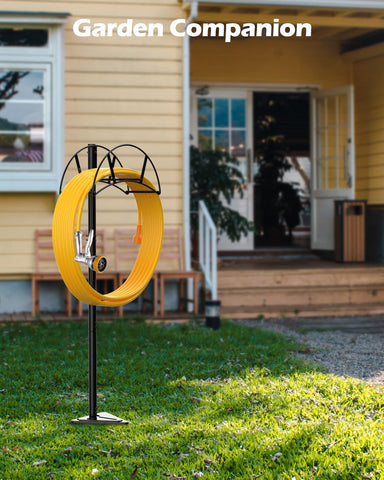 Neat hose storage solution by S SUCHEK for garden spaces.