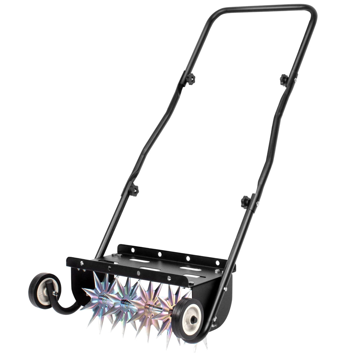 Suchtale 18-Inch aerator star-tine close-up penetrates soil for roots