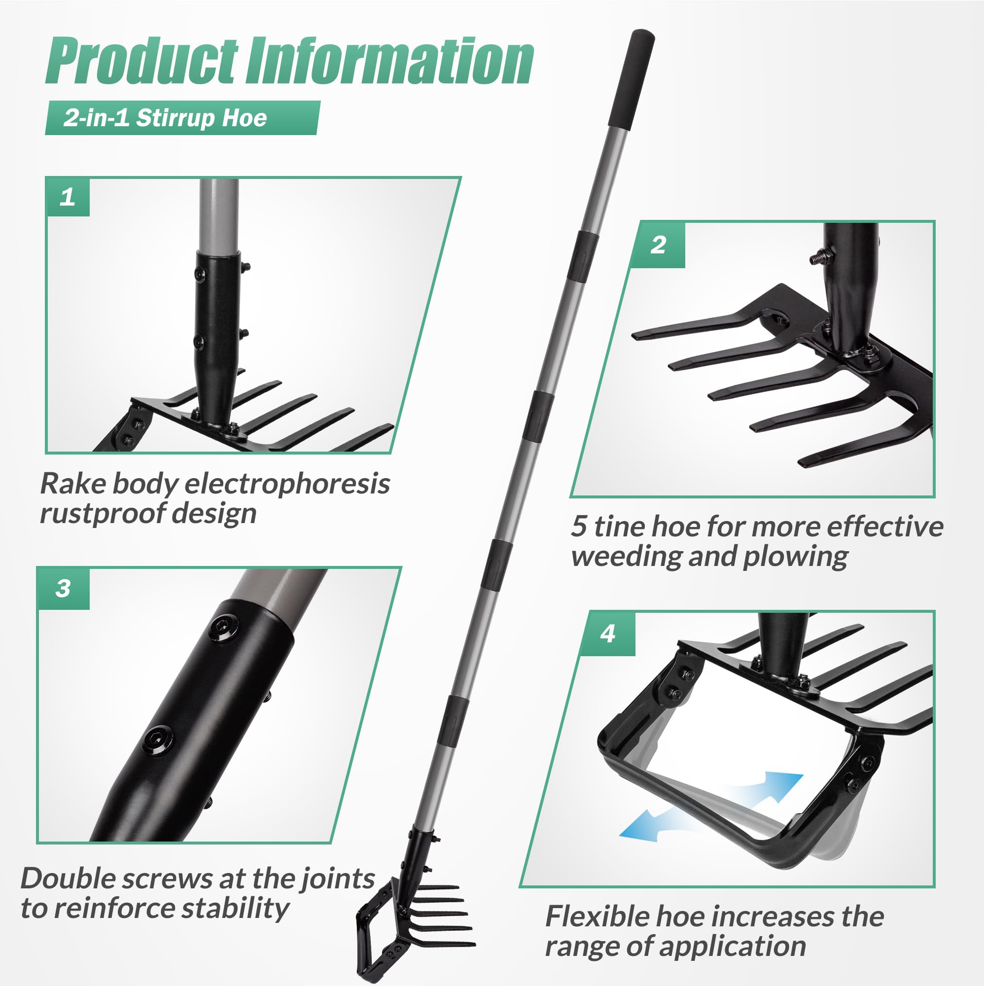 Suchtale tool with double-screw connection keeping head secure
