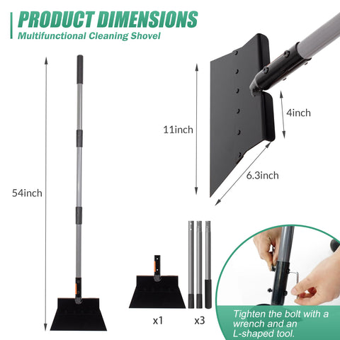 Suchtale floor scraper shows a wide 12-inch blade for efficient moss and debris removal.