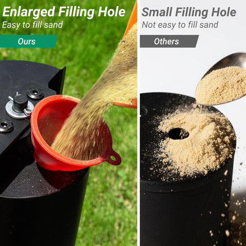 Suchtale lawn striping kit funnel included demonstrates quick, spill-free loading of sand