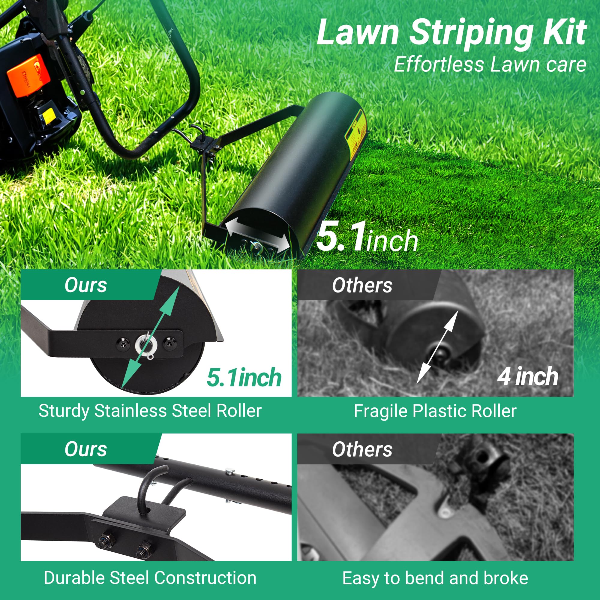 Suchtale lawn striping kit universal-fit design works with most push mowers