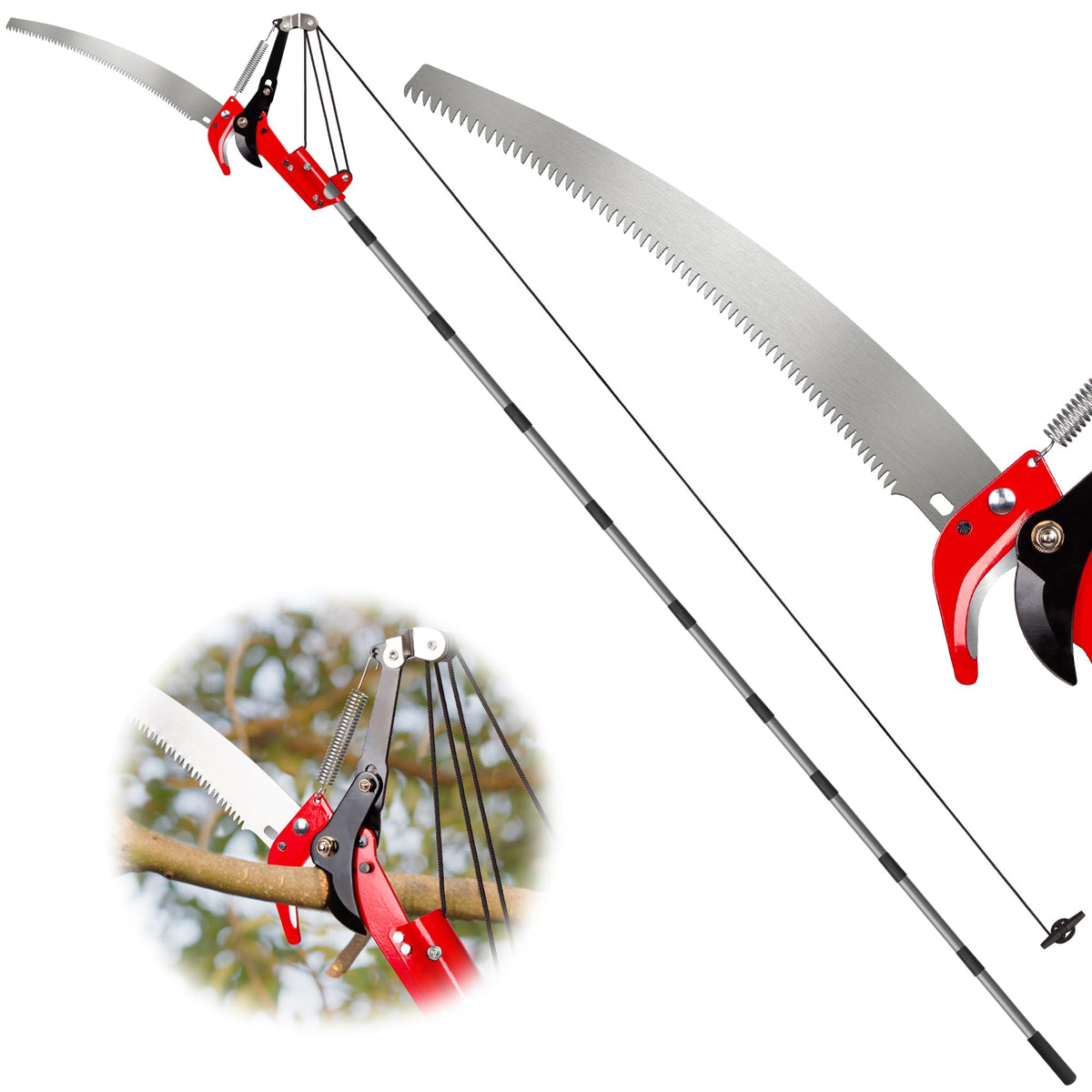 Suchtale manual pole saw assembly shows quick setup for fast yard work.