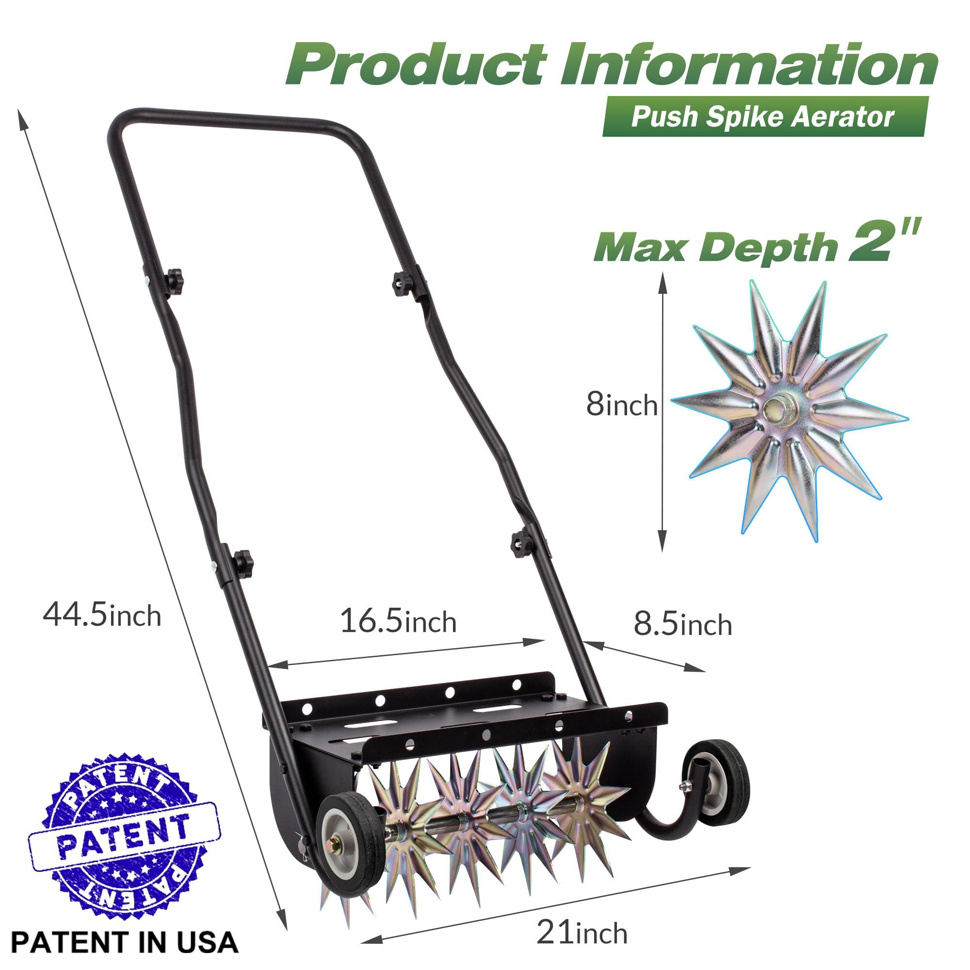Suchtale rolling lawn aerator on turf for even aeration