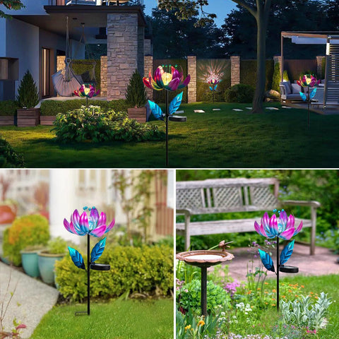 SUCUY garden decor gift-ready lotus wind spinner.