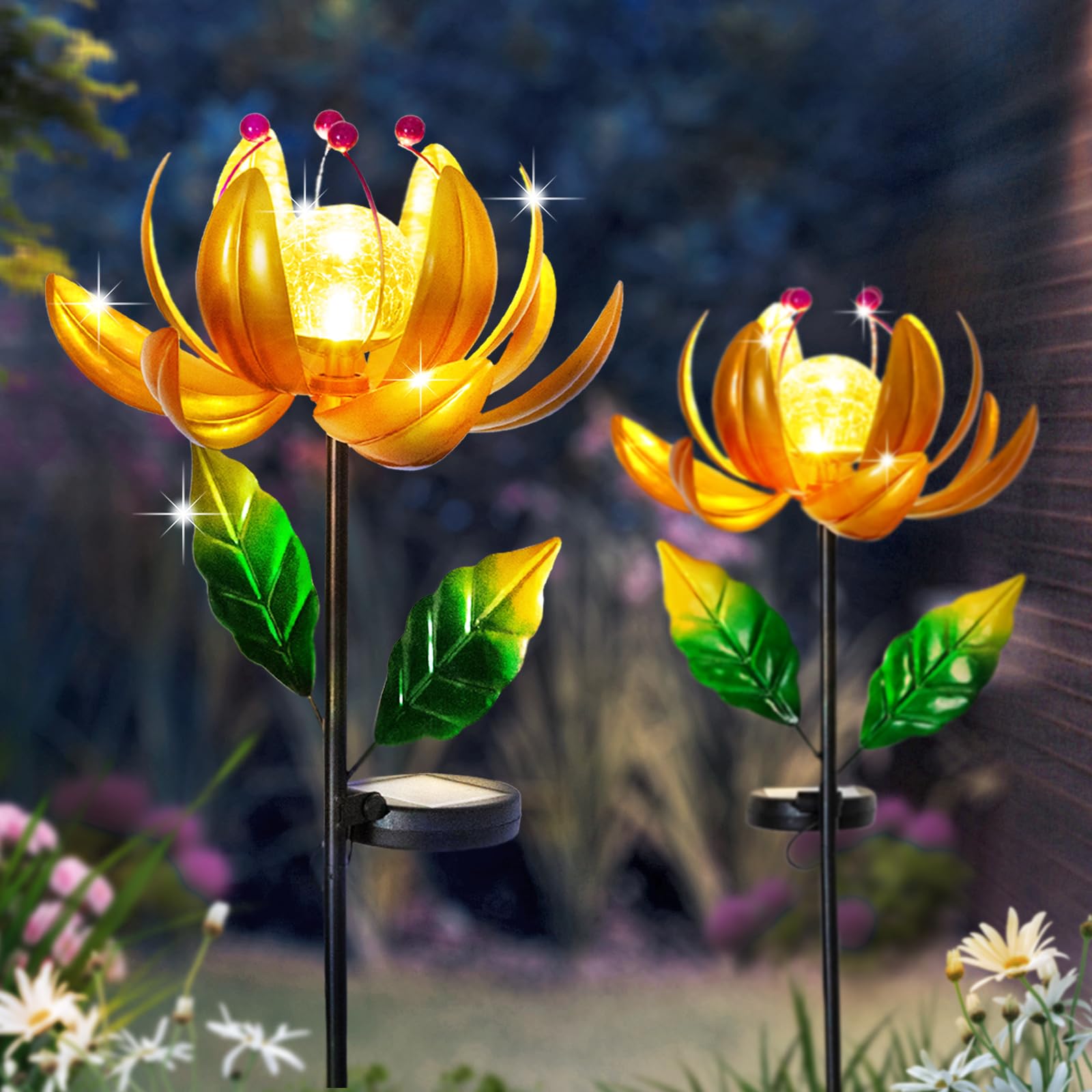 SUCUY sturdy metal stake anchoring garden ornament securely