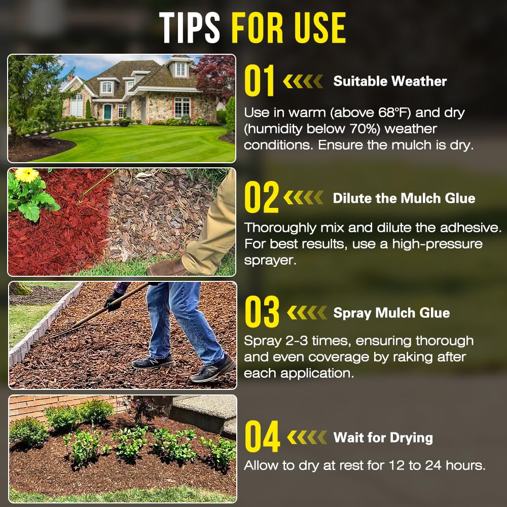 Sudale Mulch Glue provides durable stabilization against weather conditions.