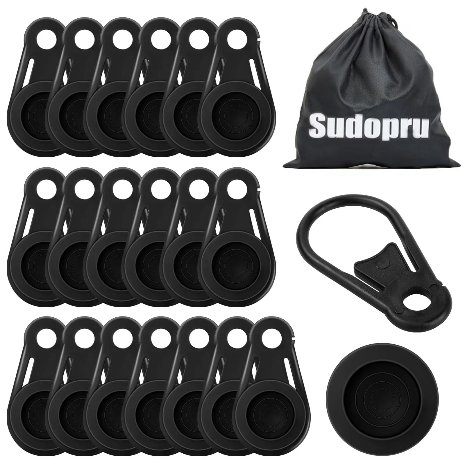 Sudopru heavy-duty shade clips securing fabric for outdoor shade nets.
