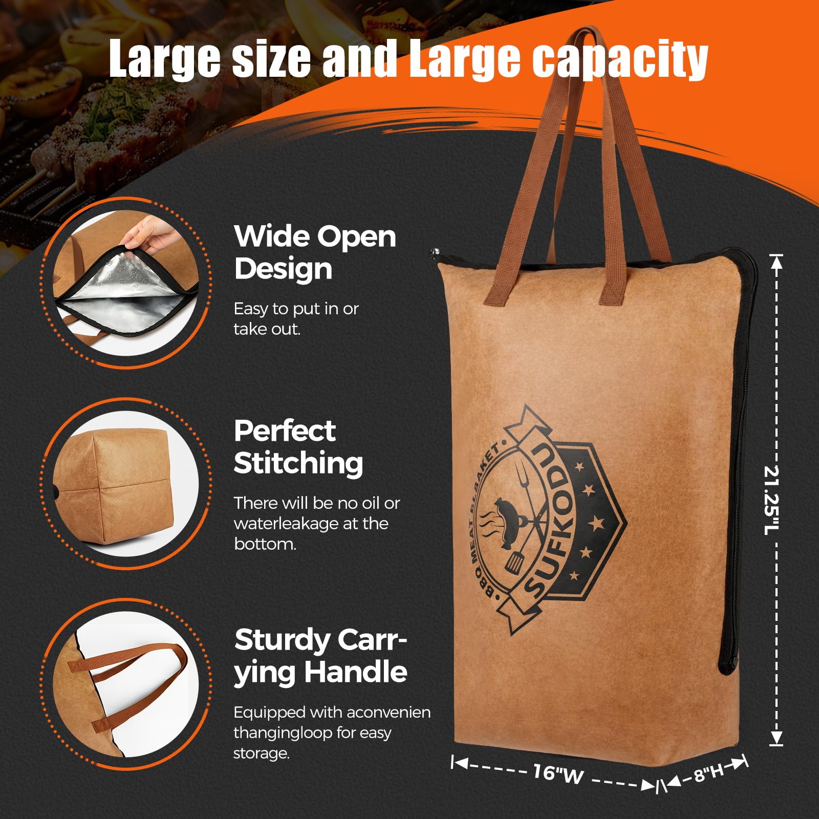 Sufkodu leak-proof zipper ensures secure closure during transport and rest