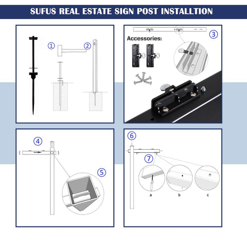 SUFUS open house sign post in a real world open house scene.