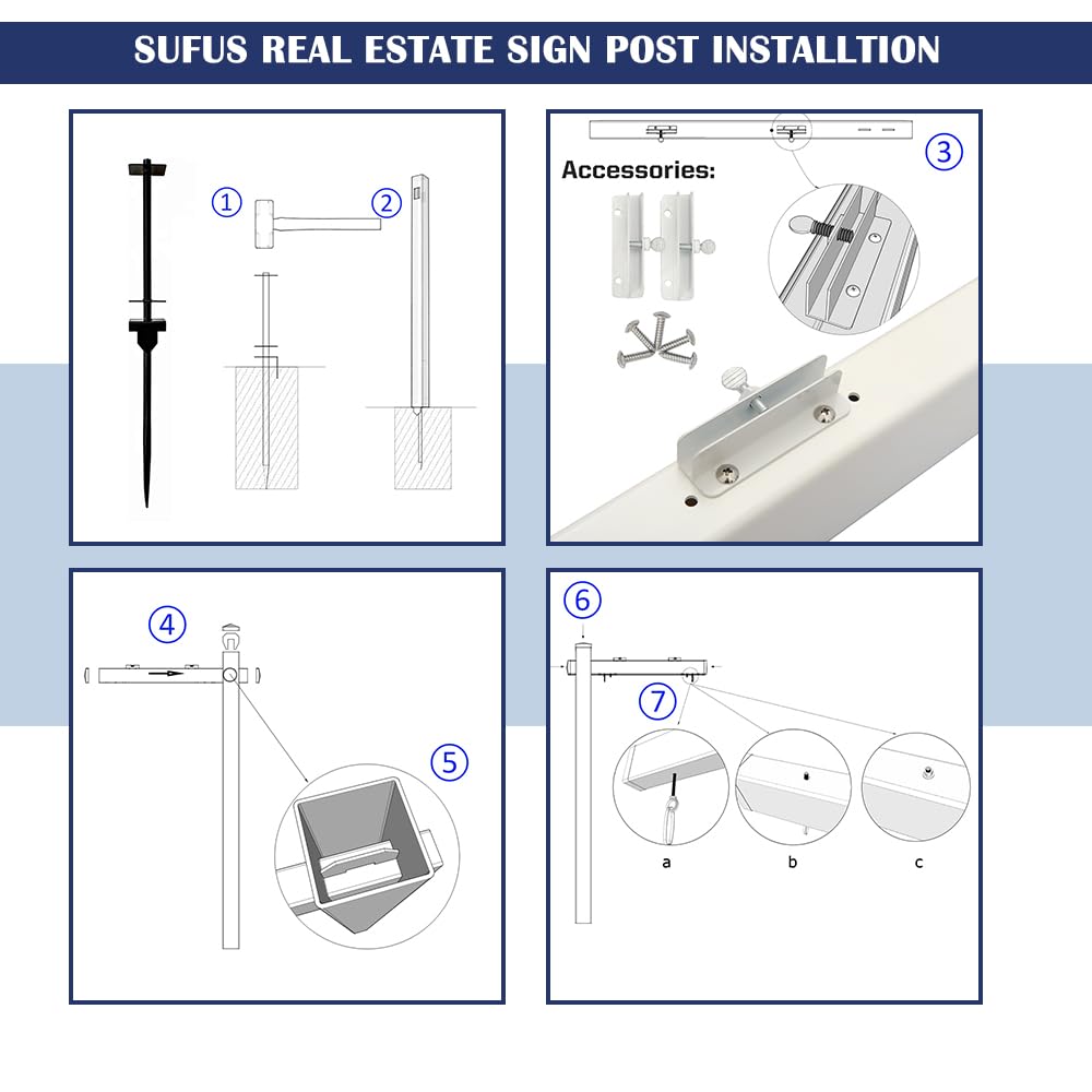 SUFUS steel sign clips keep signs firmly attached.