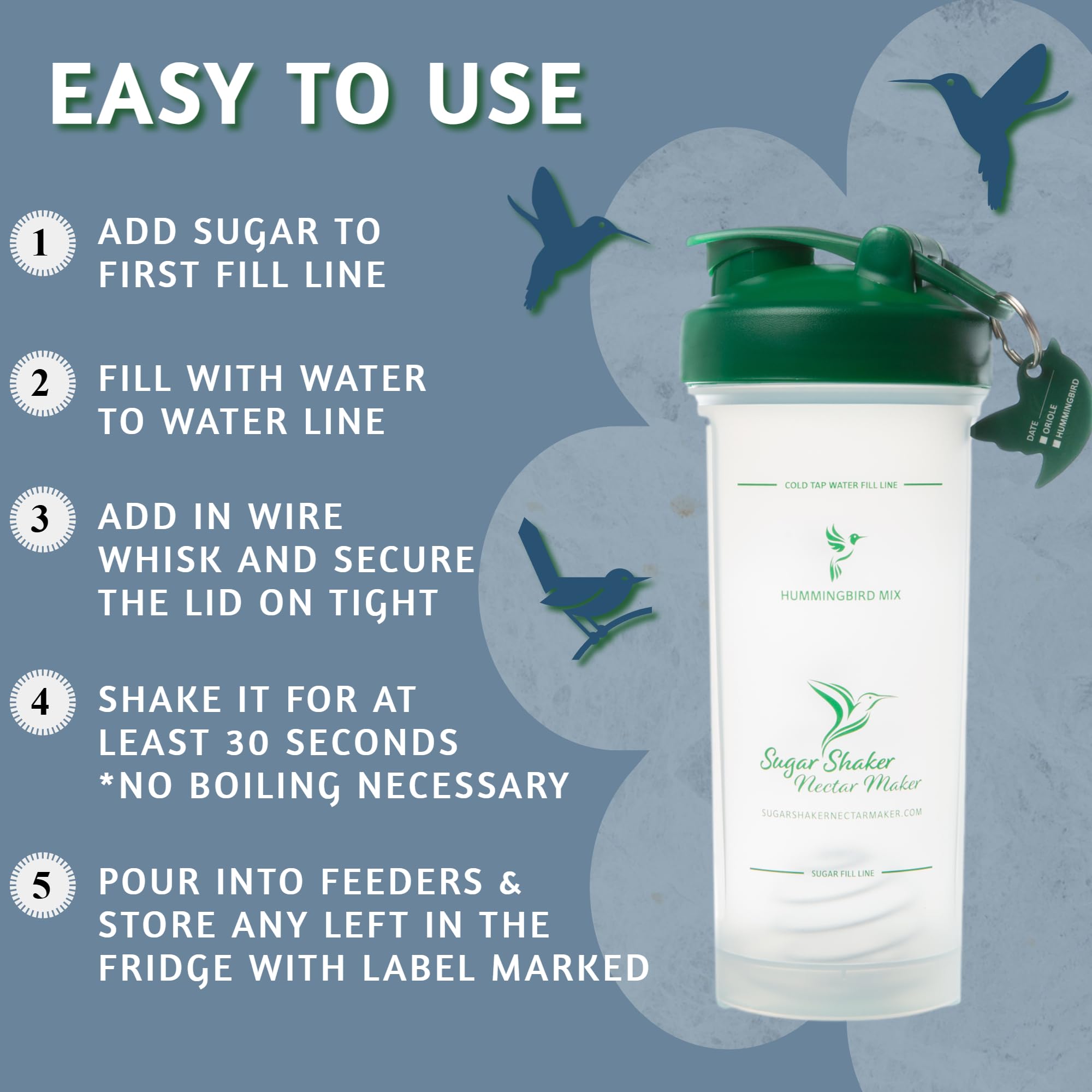 Sugar Shaker batch-mix enables ready-to-use nectar for feeders.