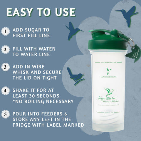 Sugar Shaker batch-mix enables ready-to-use nectar for feeders.