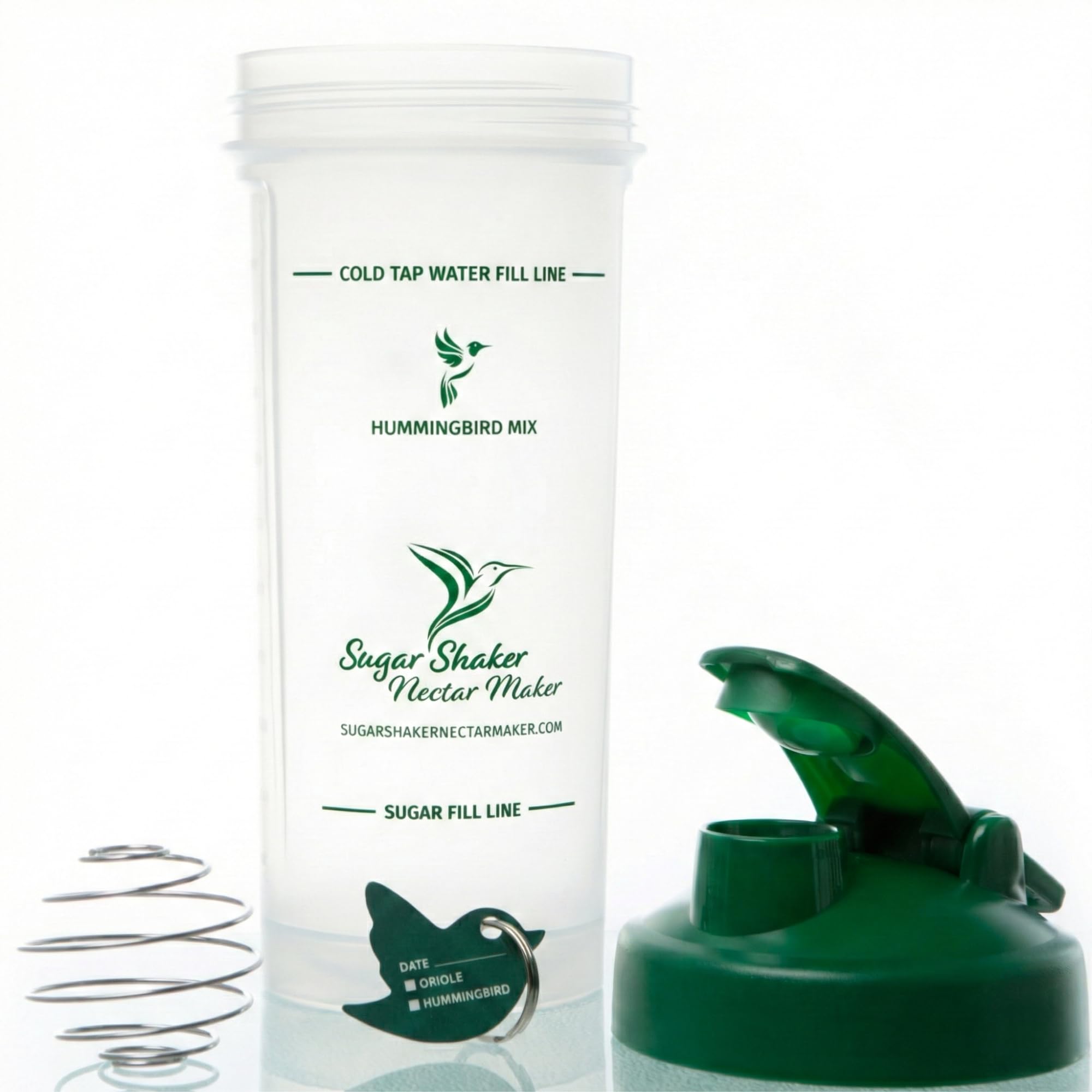 Sugar Shaker Nectar Maker pours instant nectar for hummingbirds.