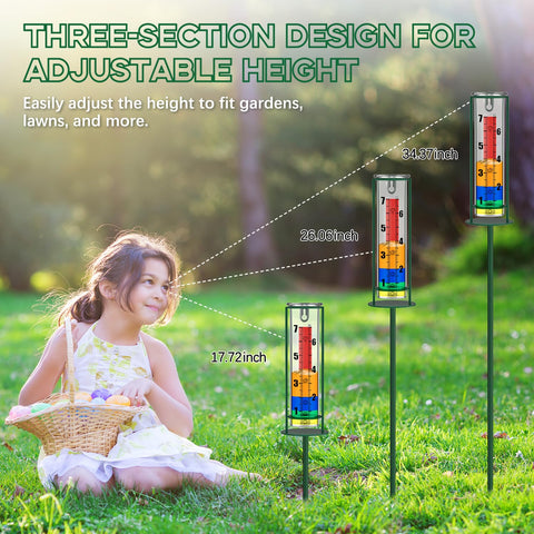Suggant glass rain tube featuring color strip for easier readings
