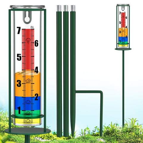 Suggant outdoor rain gauge with 7-inch capacity for yard moisture tracking