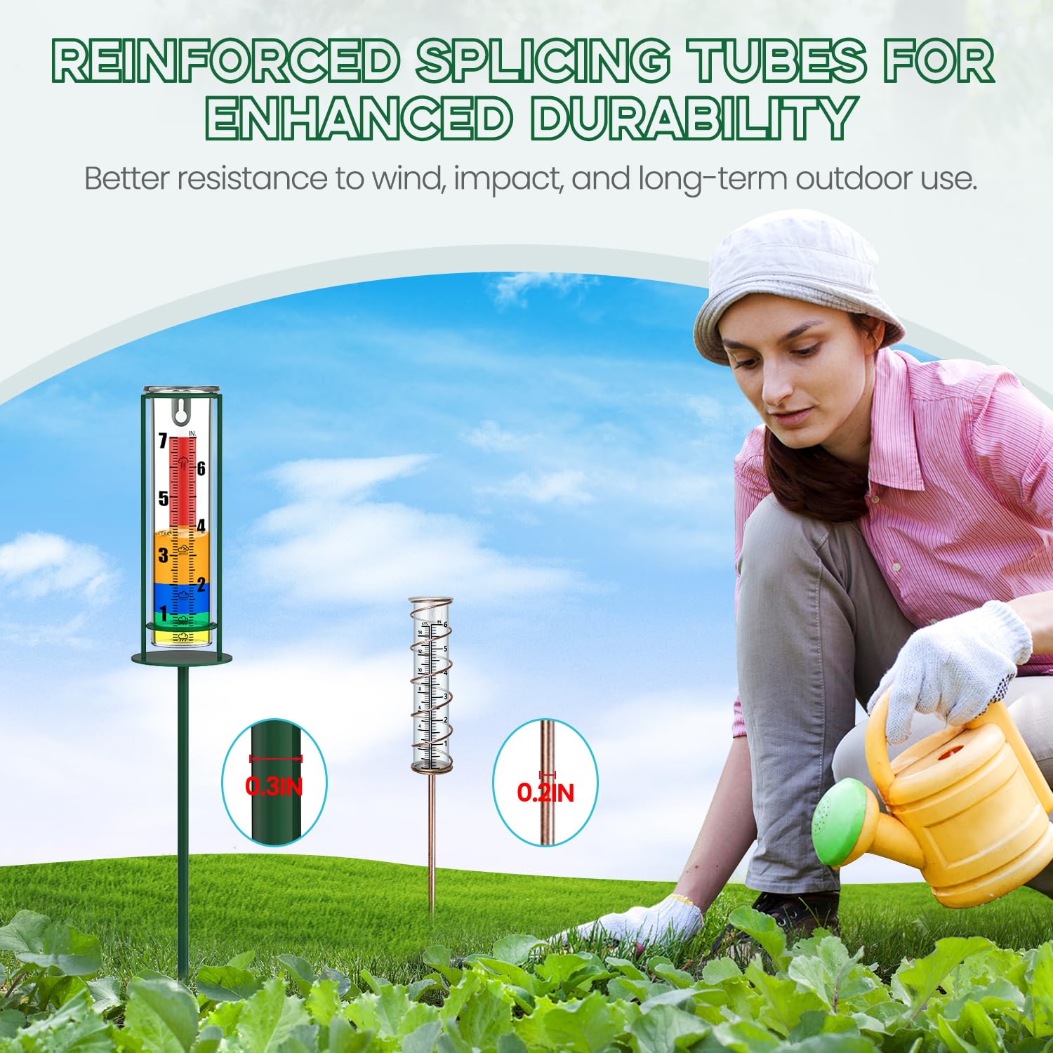 Suggant rust-proof metal stake provides stable outdoor use in wind