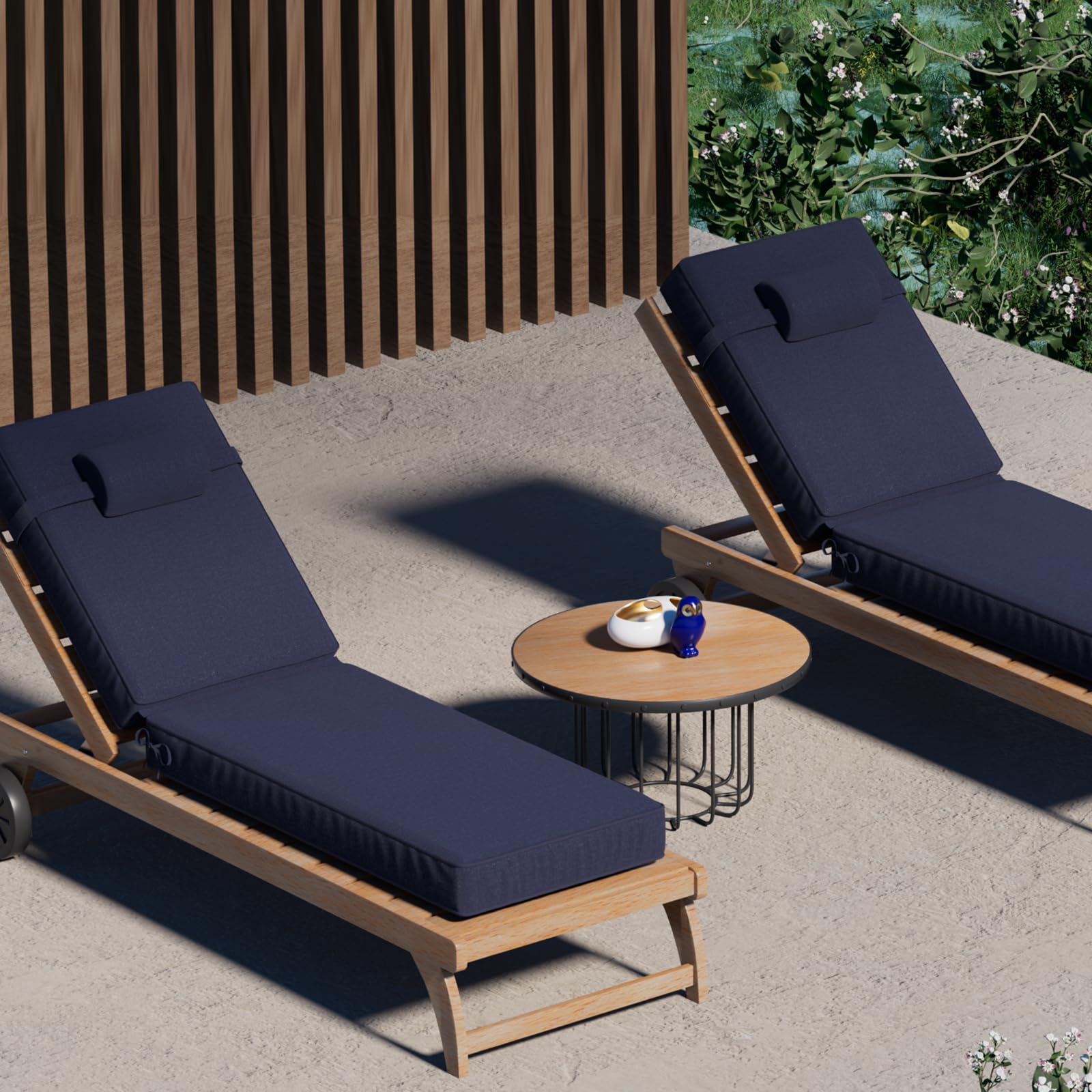 Suionryorid 2-pcs chaise cushion set for full lounge coverage.