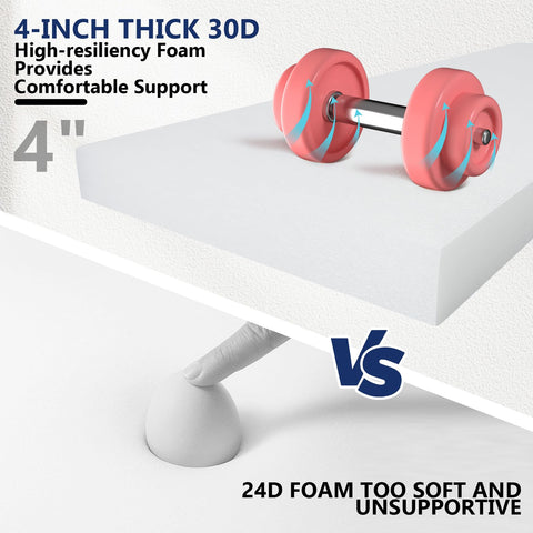 Suionryorid 4-inch high-resilience foam delivers lasting plush comfort.