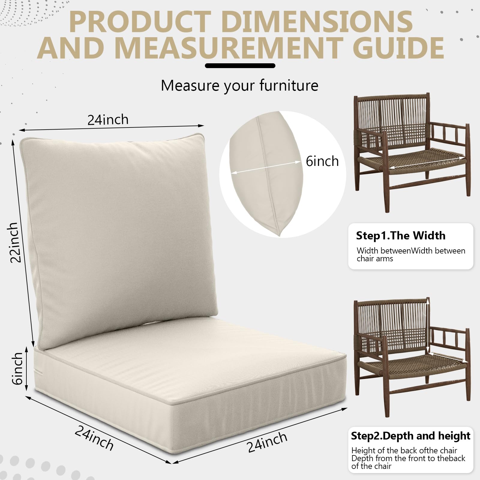 Suionryorid deep-seat cushions side view shows generous padding for seating