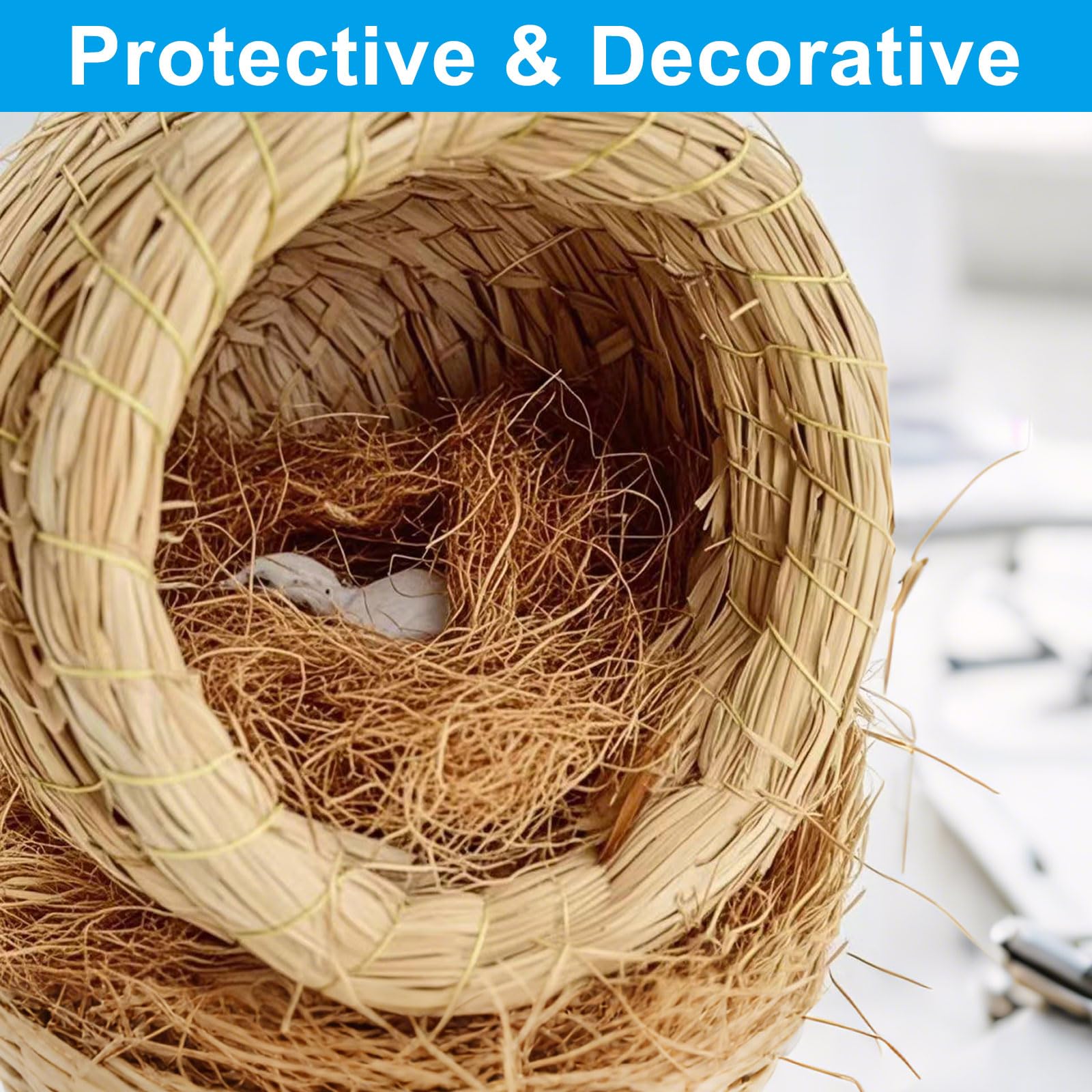 Suiwotin coconut husk fiber serves as bird nesting material in decor