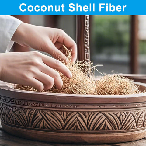Suiwotin coconut fiber for soil cover adds decorative, natural look to pots