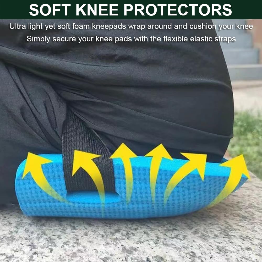 SUJAYU knee pads with adjustable straps shown for a snug fit.