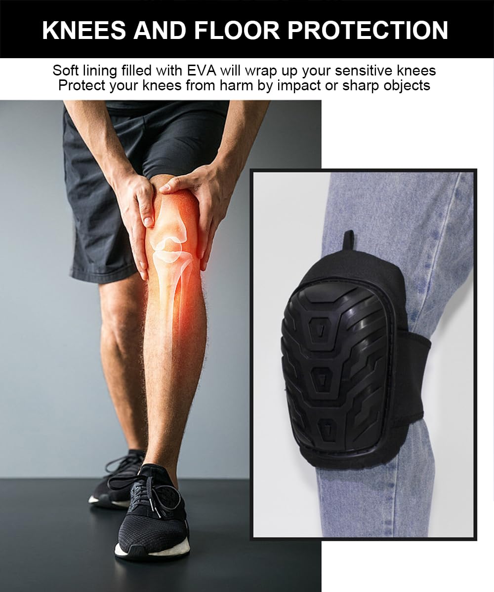 SUJAYU Work Knee Pads with EVA foam padding cushions knees during long tasks