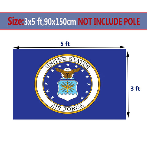 SUJEB 3-ply polyester air force flag, vivid color and durable construction.