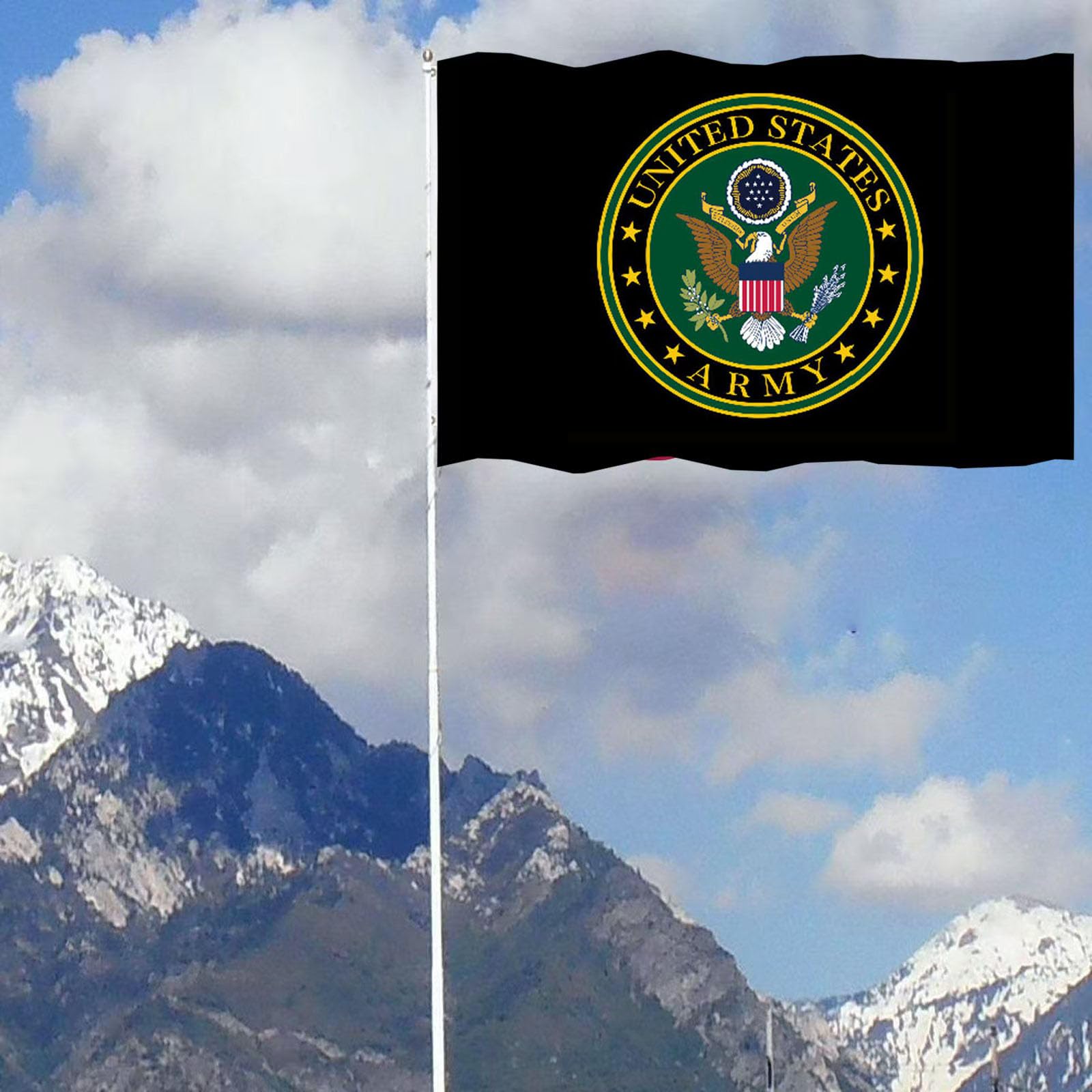 SUJEB black army crest emblem on durable polyester fabric.