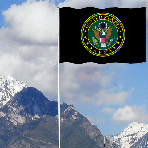 SUJEB black army crest emblem on durable polyester fabric.