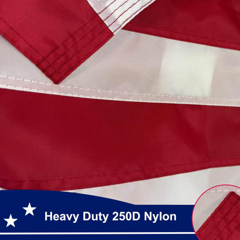 SUJEB heavy-duty nylon flag resists water and sun fade