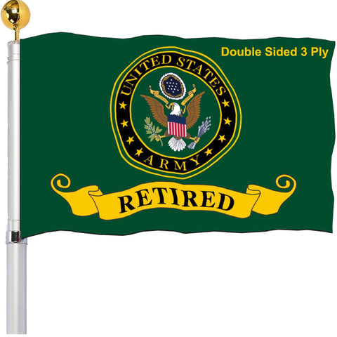 SUJEB retired army crest flag 3x5 outdoor, double-sided display for events