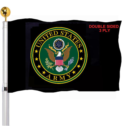 SUJEB US Army Crest Flag on a pole, double-sided display for outdoor pride.