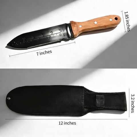 SUJWPBO Hori Hori knife full-tang construction demonstrates strength for tough digging.